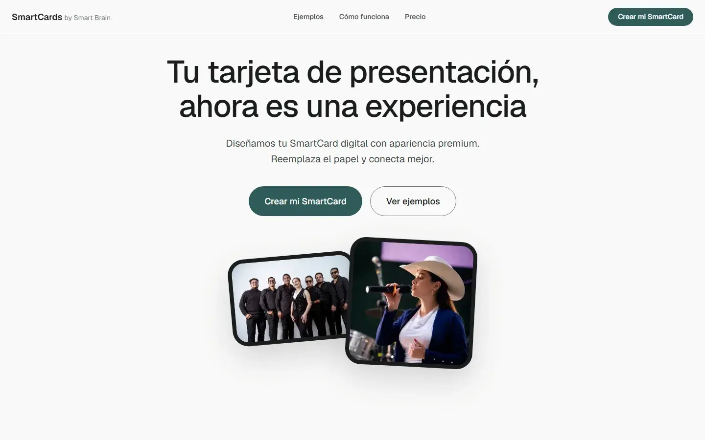 Portada original de SmartCards con ejemplos de tarjetas digitales de Grupo Leal y Lea Bellarc.